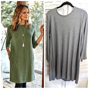 J. Jill Everyday Long Sleeve Gray Dress